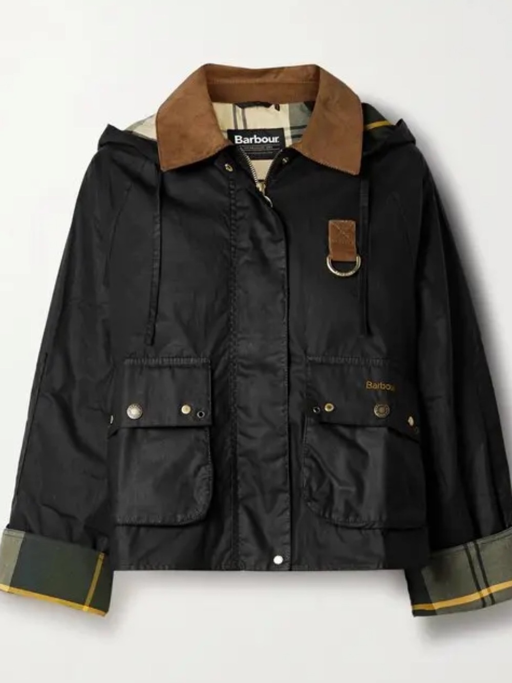 Barbour Erma Jacket Wax Coated Black Hooded